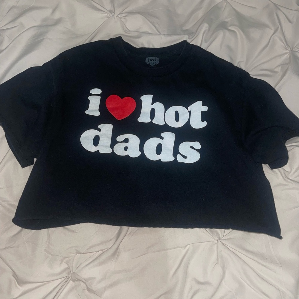 Black and Red Crop Top with Heart Graphic